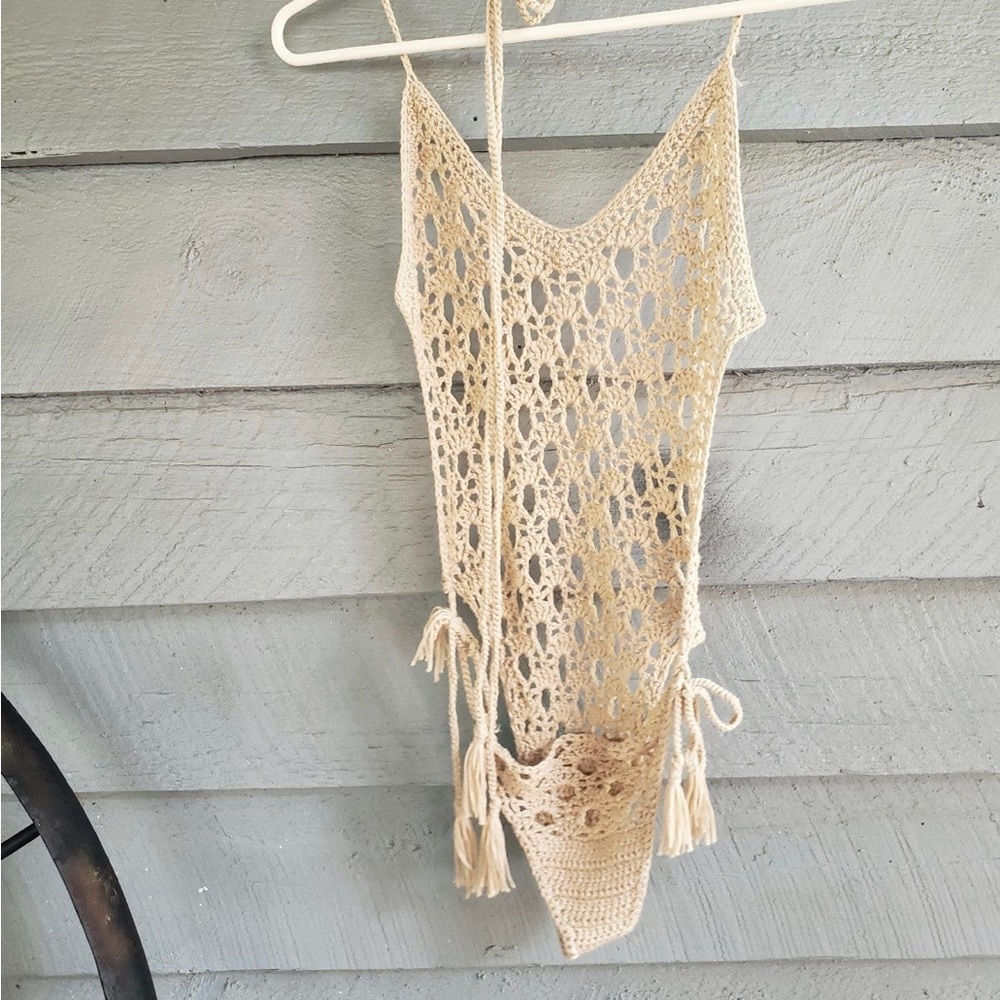 Halter Style Crochet Bathingsuit - Picture 2 of 4